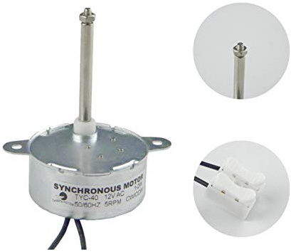 46mm Schaftlange Synchronmotor TYC-40 AC 12V (Wechselstrom) 5RPM CW/CCW Drehmoment 0.5Kg.cm 1W Power