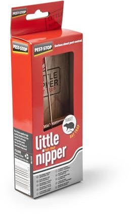 Pest-Stop Little Nipper Mouse Trap - Wooden Traps for Indoors - Durable Reusable Snap Traps - Mice Trap for Rodent Control - Mouse Traps for Home and Office - Contains 1 Loose Trap