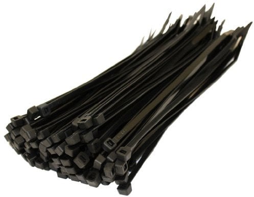 50 X Black Cable Ties 200Mm X 4.8Mm Zip Tie Bases
