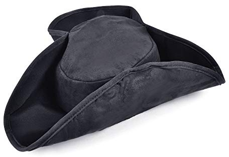 Bristol Novelty BH358 Pirate Hat Distressed Black, Unisex Adult, One Size