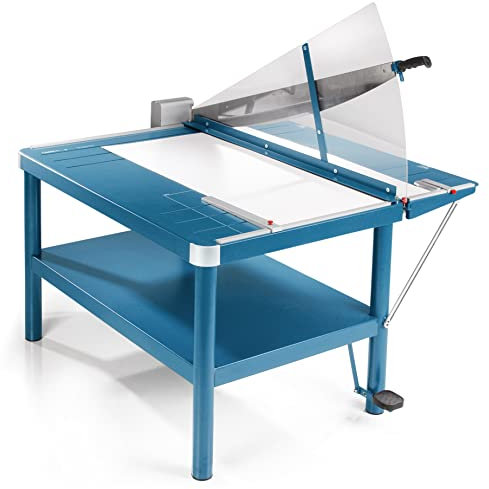 Dahle 585 Hebelschneider Atelier-Schneidemaschine (bis DIN A1, Schnitthöhe 4,0 mm, Metalltisch) Blau