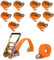 TRUTZHOLM® 10x Spanngurt mit Ratsche Zurrgurte 5000kg 8m 50mm TÜV/GS stabile Spitzhaken beidseitig (2500/5000 daN, KG)
