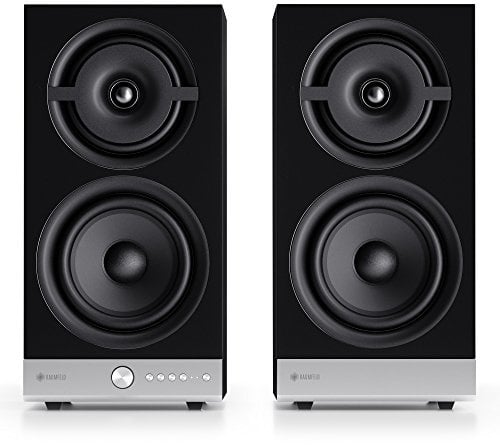 Teufel Raumfeld Stereo M WLAN-Regallautsprecher-Paar schwarz (Streaming, Wireless, WLAN, verlustfrei, Spotify, App)