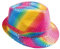 P'TIT CLOWN 20200 Chapeau Tissu Sequins Adulte - Borsalino - Multicolore