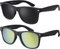 La Optica La Optica verspiegelte UV400-Unisex-Gummi-Sonnenbrille im Wayfarer-Stil – 2er-Set, 1 x Grau, 1 x Gelb verspiegelt