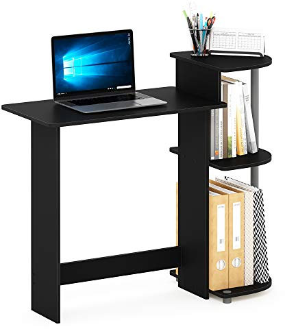 Furinno Compact Scrivanie per Computer, Legno, Nero/Grigio, Taglia Unica