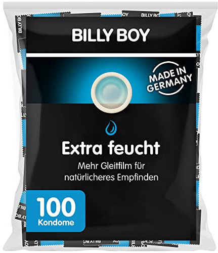 Billy Boy Extra Feucht Kondome mit mehr Gleitfilm Premium Großpackung, transparent, 100er Pack
