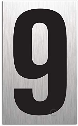 Zahl 9 Nummer beliebig kominierbar Aluminium selbstklebend 100x60 mm