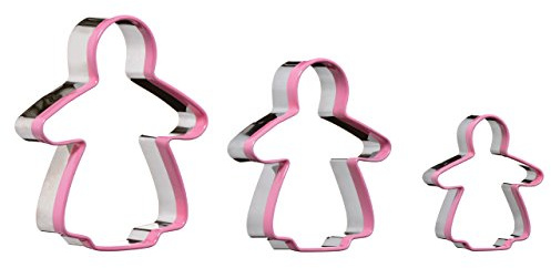 Premier Housewares Set Of 3 Gingerbread Shapes Cookie Cutters Colored Finish PVC Pastry/Biscuit/Cake Cutter For Baking Decorative Desserts In The Kitchen/For Birthday/Dinners 12 x 2 x 11