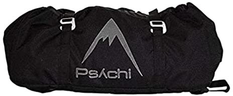 Psychi Rock Climbing Rope Bag | Lead Climbing Bag with Cover Ground Sheet Storage & Zip Pocket and Backpack Adjustable Carry Straps | Multiple Colour Options (Black)