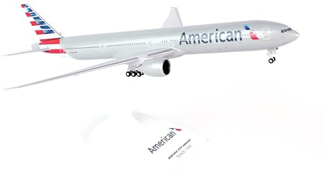 Daron Skymarks SKR715 American 777-300 New Livery Airplane Model Building Kit with Gear, 1/200-Scale, White