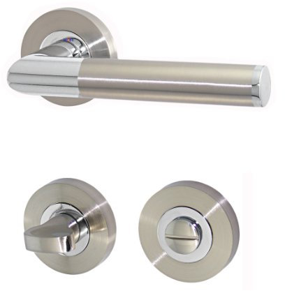 Türbeschlag 1357-B R WC Chrom - Niro Türklinke Türdrücker Türgriffe