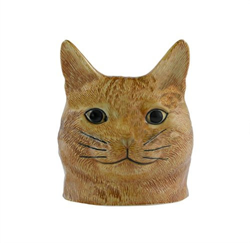 Quail Ceramics Coquetier en céramique Motif visage de chat Vincent (Gingembre)