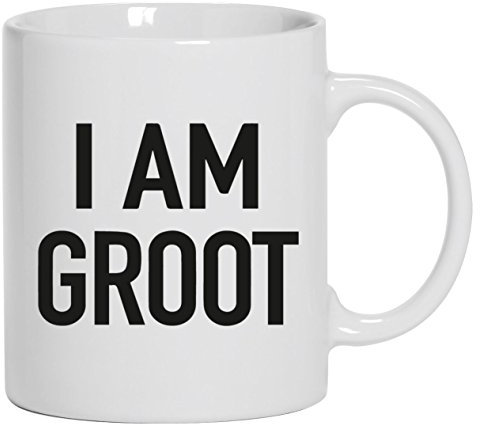 Shirtstreet24, I Am Groot, Kaffee Becher mit Motiv bedruckte Tasse Mug Kaffeebecher, Größe: onesize,Weiß