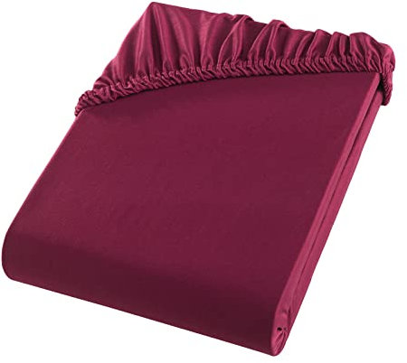 optidream High-Class Spannbettlaken ca. 100x200 cm Microfaser Jersey Spannbetttuch - Beere