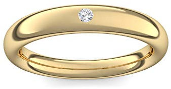 Gold Ring Verlobungsringe Gold (Silber 925 vergoldet) von AMOONIC mit Zirkonia Stein +LUXUSETUI! Goldring Gelbgold Ring Zirkonia wie Diamant Geschenk Ringe Verlobung AM216VGGGZIFA52