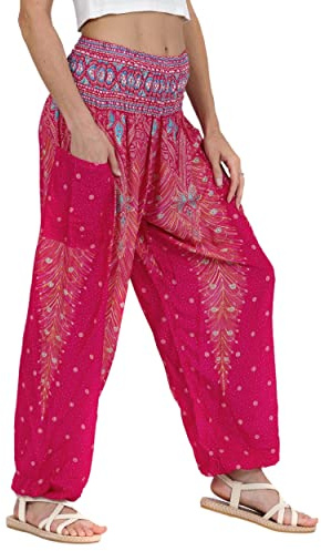 Lofbaz Harem Pants for Women Yoga Boho Hippie Clothing Womens Palazzo Bohemian Pajama Trousers Beach Indian Gypsy Genie Clothes