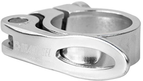 Drahtesel Fahrrad Schnellspanner, Sattelstütze, Sattel-klemme, Klemmring, Sattelstützenklemme (Silber, 31,8mm)