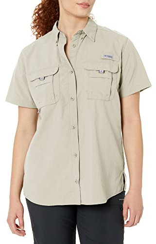 Columbia Women’s PFG Bahama Short Sleeve — Plus Size, Fossil, 1X