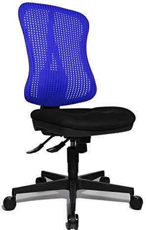 Topstar Head Point SY ergonomischer Bürostuhl, Schreibtischstuhl, Muldensitz (höhenverstellbar), Stoffbezug royalblau / schwarz, 70 x 47 x 113 cm