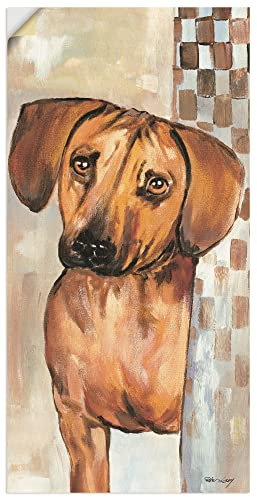 ARTland Wanddeko Wandtattoo selbstklebende Vinylfolie 20 x 40 cm Tiere Haustiere Hund Malerei Creme Hund A6GF