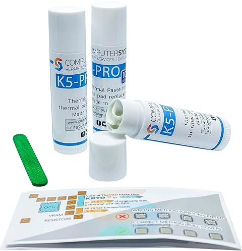 K5 PRO 3X10g 30g Viskose Wärmeleitpaste für Wärmeleitpads Ersatzflüssigkeit Wärmeleitpaste Kompatibel mit Apple iMac, Asus ROG, Acer Nitro, MSI Laptops, RTX 3080, 3090, PS4, Nintendo Switch, XBOX