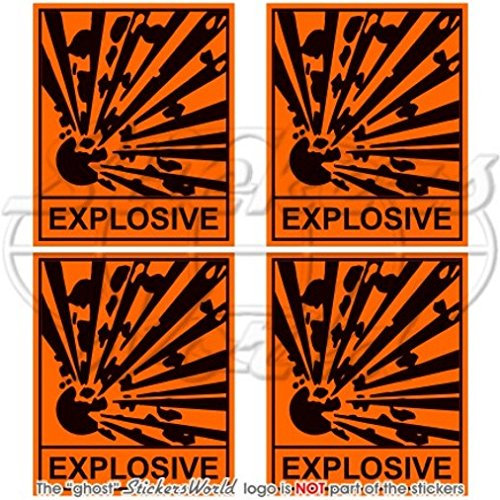 Explosive Sicherheitswarnschild, Explosionsgefahr, 50 mm, Vinyl-Aufkleber, 4 Stück