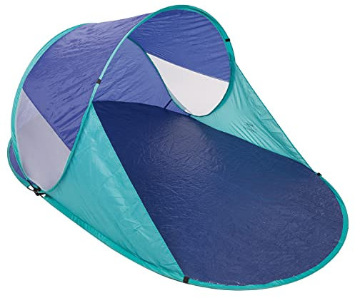 Idena 7570010 - Pop Up Strandmuschel mit UV Schutz 40+, ca. 2 x 1,2 x 0,9 m groß, leicht und kompakt für den Transport, ideal für Strand, Freibad, Garten und im Urlaub