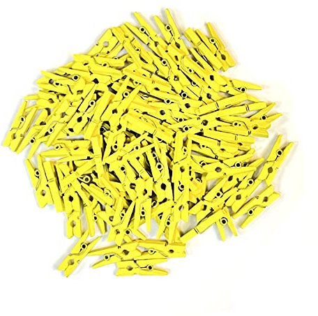 ARK 100 Mini Pinces à Linge en Bois (Jaune).
