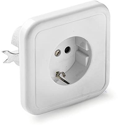 FAMATEL - Aufputz-Dose | Steckdose mit TTL | 55 x 55 x 48 mm | Kontaktträger aus Porzellan | 16A | 250V