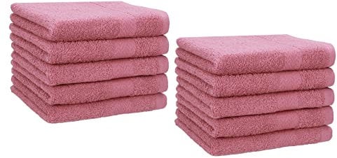Betz 10er Premium Gästehandtücher-Set - Gesichtstücher-Set - Handtücher-Set - Händehandtücher - 30 x 50cm - Altrosa