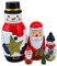 Veewon Nesting Dolls Handmade Wooden Cute Matryoshka Russian Doll Snowman 6 - 5pcs