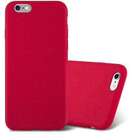 Cadorabo Hülle kompatibel mit Apple iPhone 6 / 6S Schutzhülle TPU Silikon Case Frost Design Slim Kratzfest Weiche Gummi mit Rundumschutz Case Hülle für iPhone 6 / 6S in Rot