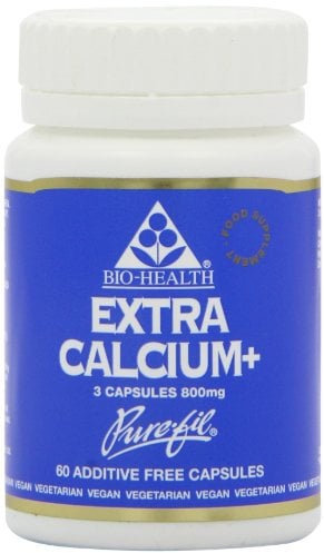 Bio-Health Extra Calcium 800mg Mineral Food Supplement for General Health with Magnesium, Zinc and Vitamin D, Supports The Maintenance of Bones and Teeth, Additive Free, 60 Capsules