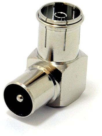 RF Droit Angle Adaptateur Fiche vers Femelle pour TV Coax Antenne Câbles Métal