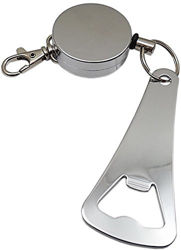 Práctico rollmatic llavero con abrebotellas en metal en plata
