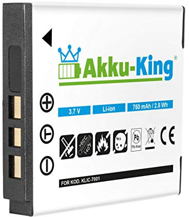 Akku-King Akku kompatibel mit Kodak Klic-7001, NP40, DLi-213 Li-Ion 750mAh - für EasyShare M1063, MEDION MD85863, Polaroid T10035