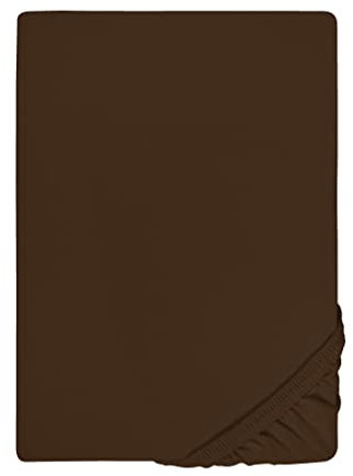 biberna 0077144 Spannbetttuch Feinjersey (Matratzenhöhe max. 22 cm), gekämmte Baumwolle, superweich 1x 140x200 cm > 160x200 cm topas/mocca