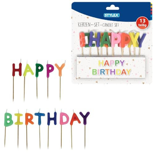 Stylex 10721 - Kerzen-Set Happy Birthday, 13 teilig