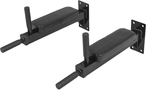 GORILLA SPORTS® Dip Station - zur Wandmontage, bis 200 kg Belastbar, mit Polsterung, aus Stahl, Schwarz - Dip-Station, Bauchmuskeltrainer, Dipstation, Dips Barren, Bauchtrainer