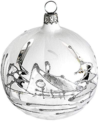 Jingle Bells Lauscha Weihnachtskugel aus Glas Winterzauber 8cm Durchmesser 4er Set