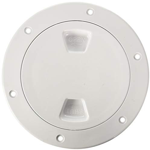 Beckson 4 Smooth Center Screw-Out Deck Plate - White