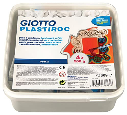 GIOTTO pâte minéral à modeler Plastiroc 4 x 500 g blanc