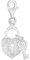 Tuscany Silver Women's Sterling Silver Cubic Zirconia Padlock and Key Charm