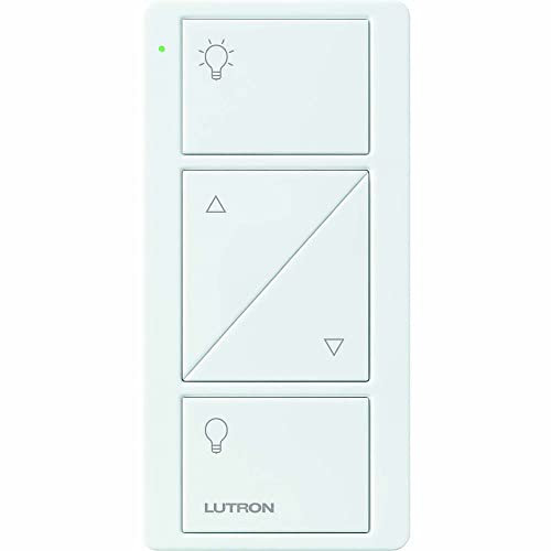 Lutron Pico Remote for Caseta Smart Dimmer Switch, 2-Button Control with Raise and Lower, For Table Top or Wallmount Use, PJ2-2BRL-GWH-L01, White