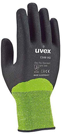 Uvex Ruvex-C500Xg_7 Protective Gloves, Green-Black, 7 Size