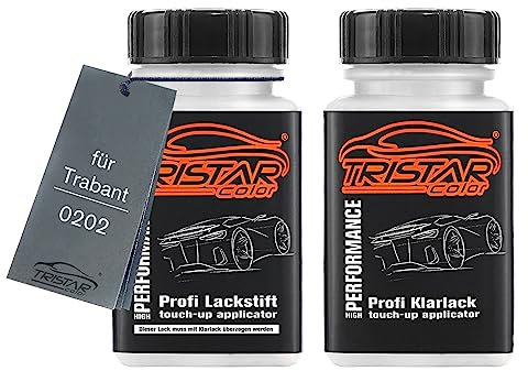 TRISTARcolor Autolack Lackstift Set für Trabant 0202 Papyrus Basislack Klarlack je 50ml