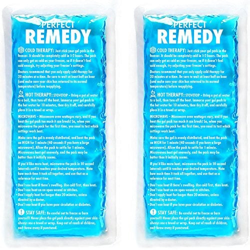 Perfect Remedy, Kühlpads für Verletzungen, Wiederverwendbarer Kühlpack & Wärme-Kompressen, Kühlpad für Schmerzlinderung, Kühlpacks Gel für Knie, Rücken, Hals, Knöchel, 2 Stück, Groß, Blau