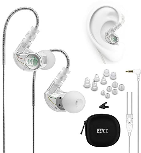 MEE audio M6 Sport Wired Earbuds, Noise Isolating In-Ear Headphones, Sweatproof Earphones for Running/Gym/Workouts, Memory Wire Earhooks, 3.5mm Plug