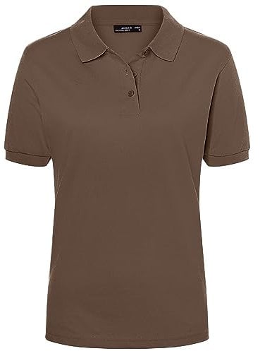 James & Nicholson Damenpolo Classic - Piqué-Poloshirt mit gestrickten Bündchen | Farbe: Brown | Grösse: S